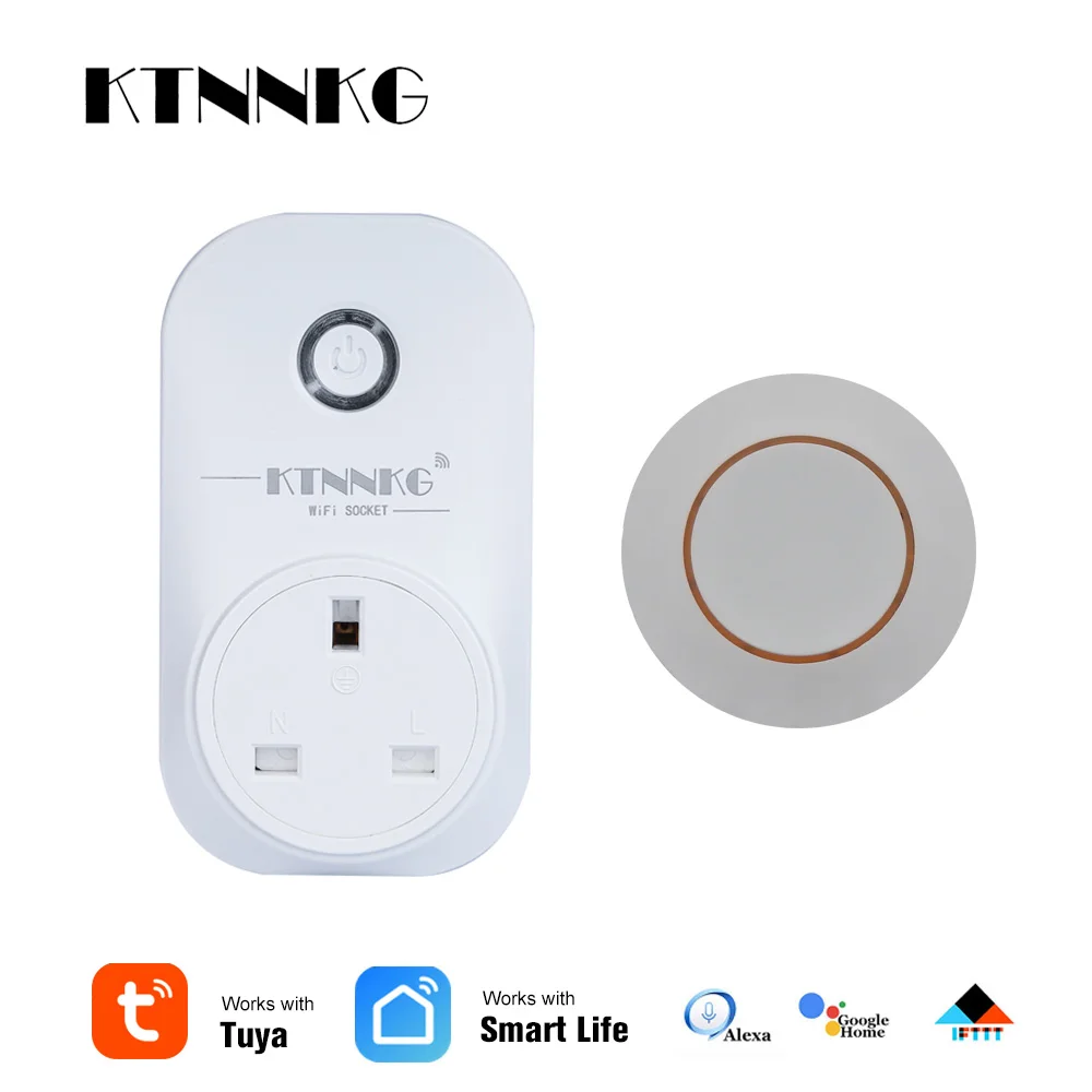

KTNNKG UK TUYA APP remote control time switch with RF smart socket Smart memory saver can be used with Alexa / Google Assistant