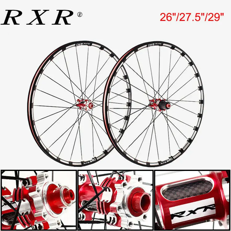 

RXR 26/27.5/29" Wheelset Carbon Hub MTB Disc Brake 5 Bearings Bicycle Wheel Sets Mountain Bike 7-11Speed Thru Axle/QR MTB Wheels