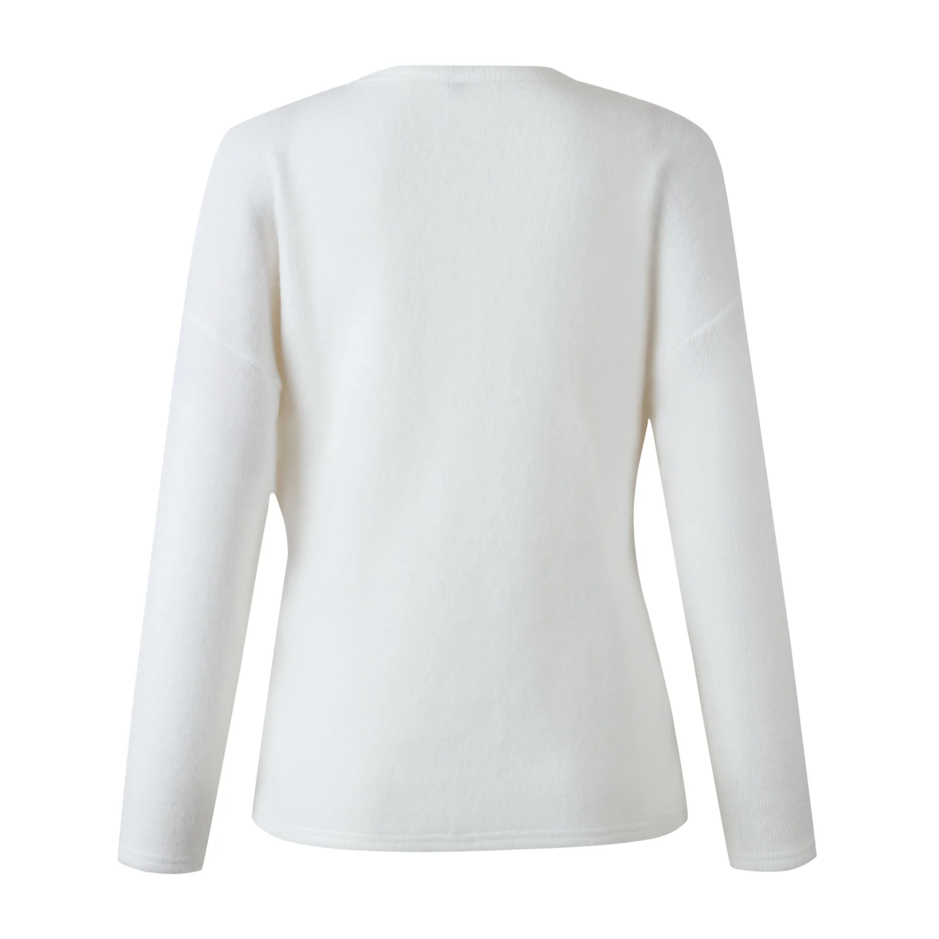 Женская однотонная полосатая футболка с v-образным вырезом и длинным рукавом, осенняя Женская тонкая рубашка с бантиком, классическая элегантная черно-белая рубашка, вязаные топы