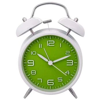 

4 Inches Twin Bell Loud Alarm Clock for Heavy Sleepers (Green),Ringing Alarm Clock,Lazy Sleep Alarm Clock