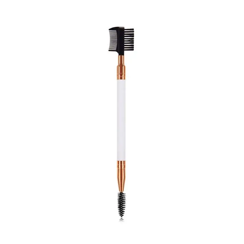 

Portable Wooden Handle Dual-End Comb Eyelash Eyebrow Brush 3 in 1 Professional Eye Makeup Brush Tool