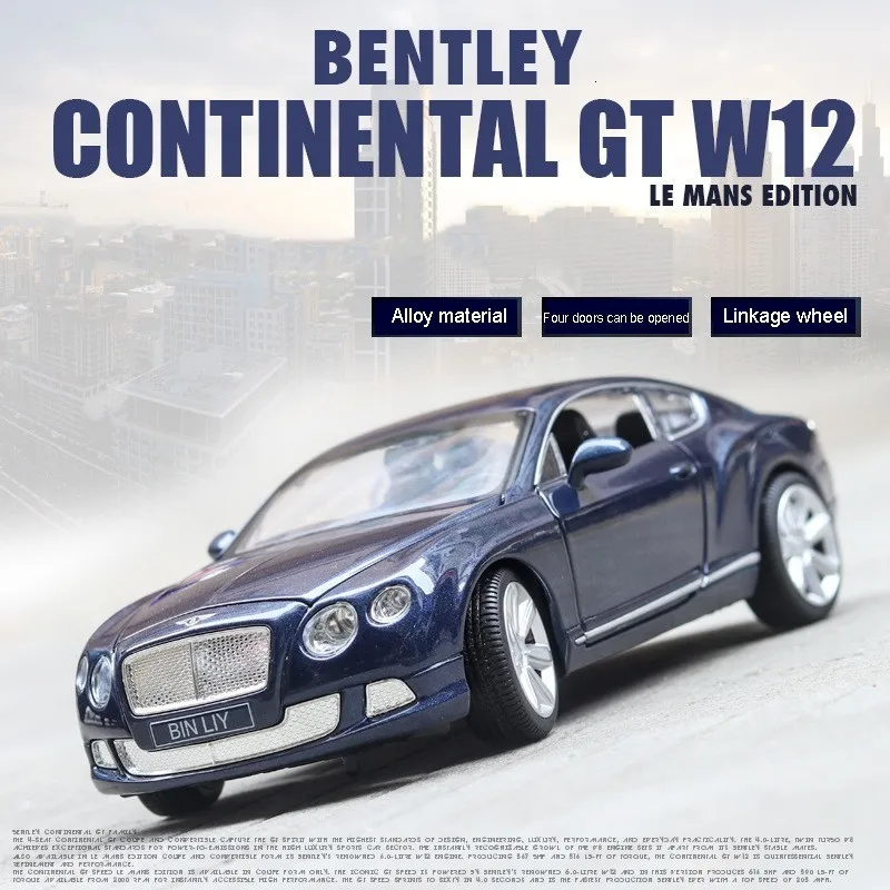 Модель автомобиля из сплава под давлением в масштабе 1:24 модель Continental GT W12 рулевое