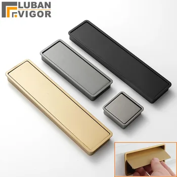 

high quality luxury,Invisible, hidden Spring drawer handle,Cupboard Sliding door handle Automatic closing dustproof,Hardware