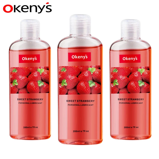 200ml Strawberry Flavor Edible Lubricant for Anal Vaginal Oral Sex Silicone Lubricating Oil Adult Sex Products
