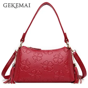 

Fashion Printing Tassel Crossbody Bags for Women Designer 2020 Soft Leather Purse and Handbags Famous Brand Shoulder Bags Sac