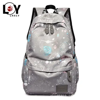 

New Starry Pattern Backpack College Student Cute Harajuku Oxford Cloth Backpack High Capacity Fashion Trend For Women Tote Bag