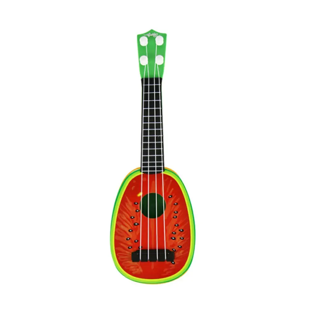 Watermelon Сенсорные душевные слухи могут играть моделирование укулеле мини-гитары-фрукты игрушка ребенок Раннее Образование музыкальная игрушка инструмент - Цвет: Watermelon