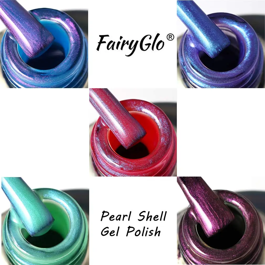FairyGlo 10 мл Гель-лак для ногтей жемчужный Блестящий УФ-Гель-лак замачиваемый долговечный дизайн ногтей Гель-лак Гибридный лак