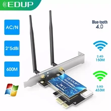 EDUP – carte réseau wi-fi PCI Express 600 GHz/5GHz, 2.4 mb/s, LAN, sans fil, avec connecteur bleu, adaptateur ac/b/G/n, 802.11