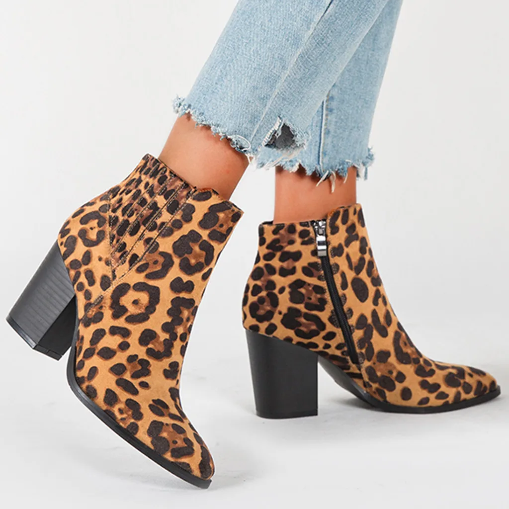 Leisure Women's Leopard Ankle Boots 