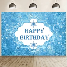 

Blue Frozen World Newborn Baby Birthday Background Glitter Girls Photo Snowflakes Kids Party Backdrop Custom Table Decor