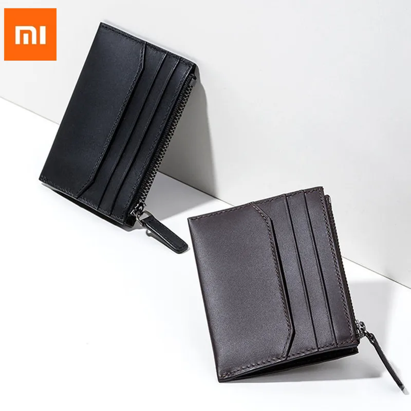 

Original Xiaomi 90 Fun Zero Wallets Genuine Cow Hide Mini Pocket Purse Men's Wallet Soft Bag Fashion Zipper Wallets Card Holder
