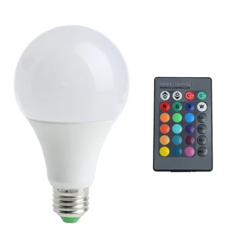 

16 Colors Wireless Remote Control 85-265V E27 LED 20W RGB Changing Light Bulb Drop Ship Support