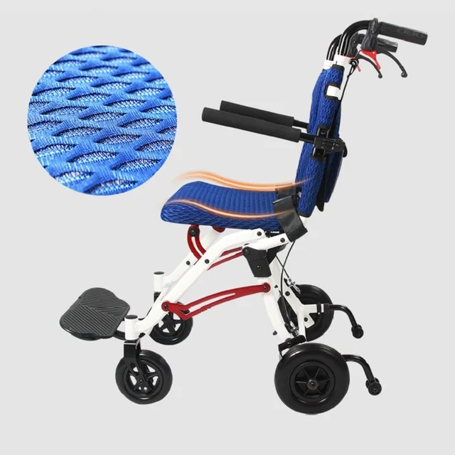 Hot sale portable folding wheelchair for disabled elderly travel 3