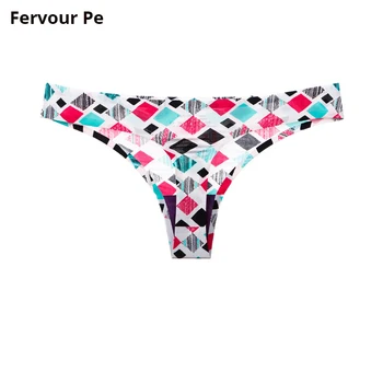 

Women's Thong Ice Silk Seamless One-Piece 17 colors Panties Sexy T-back Low Rise Bikini Plus Size G-String 2XL A19099-2