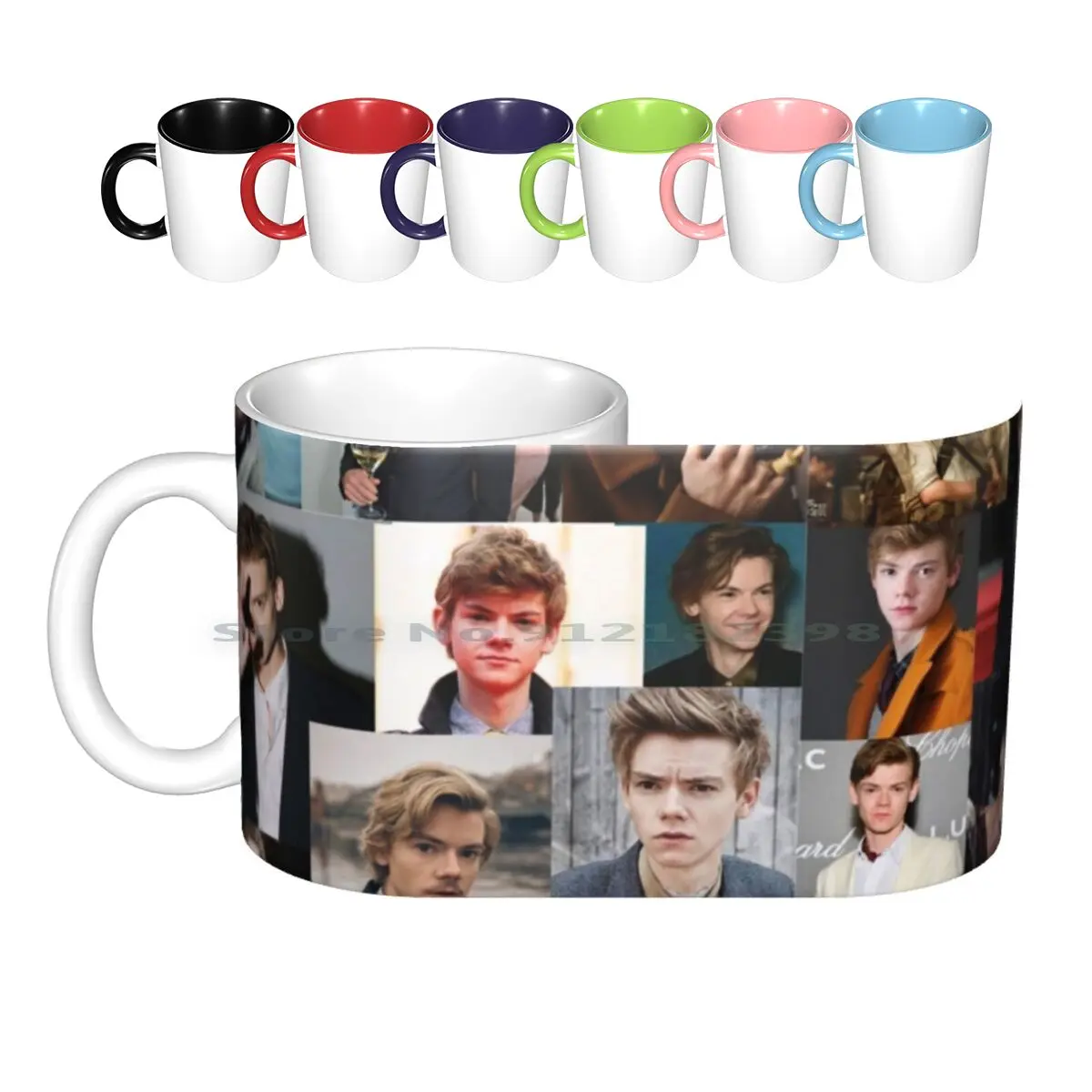 

Thomas Brodie-Sangster Collage Ceramic Mugs Coffee Cups Milk Tea Mug Thomas Brodie Sangster The Maze Runner Newt Thomas