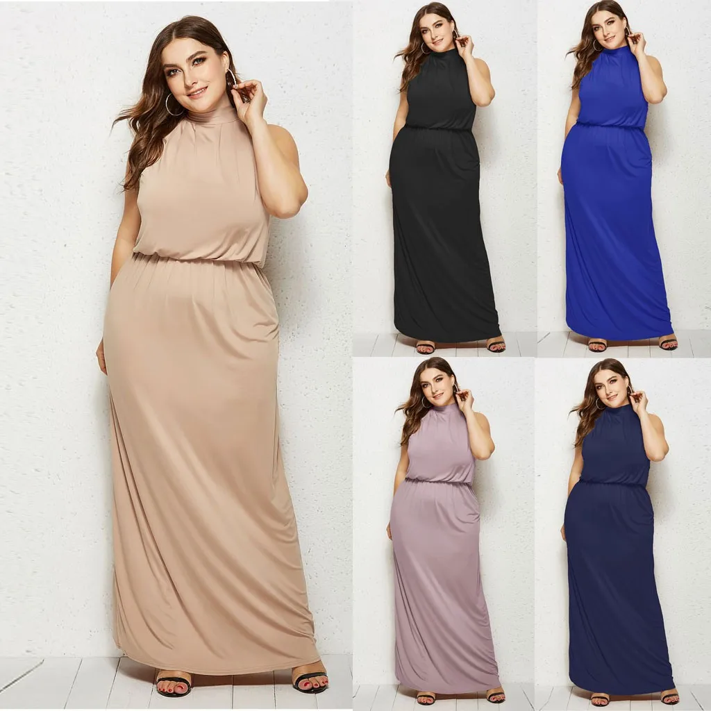 Вечернее Длинное платье большого размера длиной до щиколотки женское элегантное