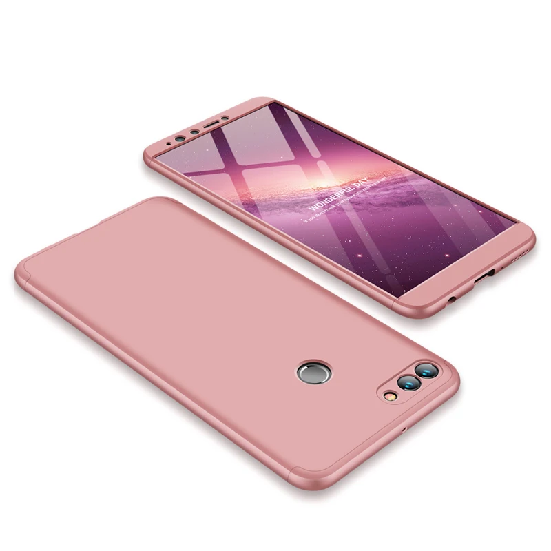 Чехол для huawei Y9 Prime, чехол Funda huawei Y9, чехол JKM LX1 3 в 1 360, чехол для huawei Y9, чехол FLA LX1, полная защита - Цвет: Розовый