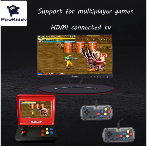 Игровая приставка Powkiddy A9, видеоигра, Классический ретро плеер, 7,0 дюймов, HD экран с 3000 играми с двумя геймпадами, поддержка TF карты