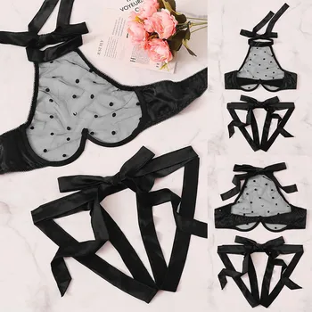 

Women Sexy Glitter Lingerie Babydoll Underwear Sleepwear Lingerie Corset Lace Underwire Racy Muslin Sleepwear Tops+Briefs