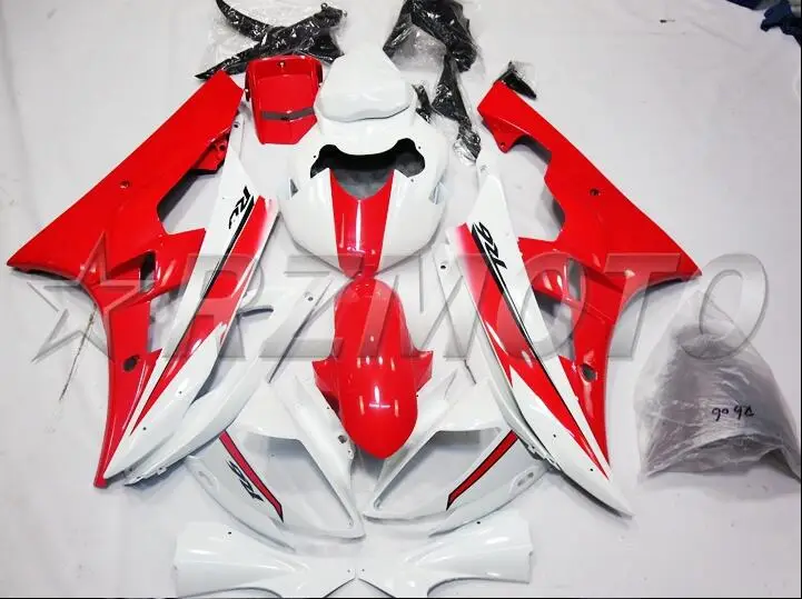 Новые ABS полные комплекты обтекателей подходят для YAMAHA YZF-R6 2006 2007 Обтекатели набор YZF1000 YZF R6 06 07 корпус инжектора части красный белый