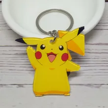 Acryl Anime Cartoon Pokemon gaan Pikachu sleutelhanger Pocket Monster Hangers Sleutelhangers Souvenirs Llavero Chaveiro(China)