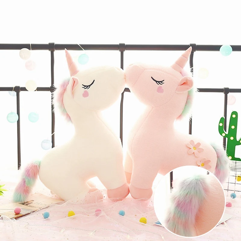 Набивная детская игрушка в виде животного Куклы Kawaii мультяшный Радужный Единорог плюшевые игрушки для детей подарок на день рождения