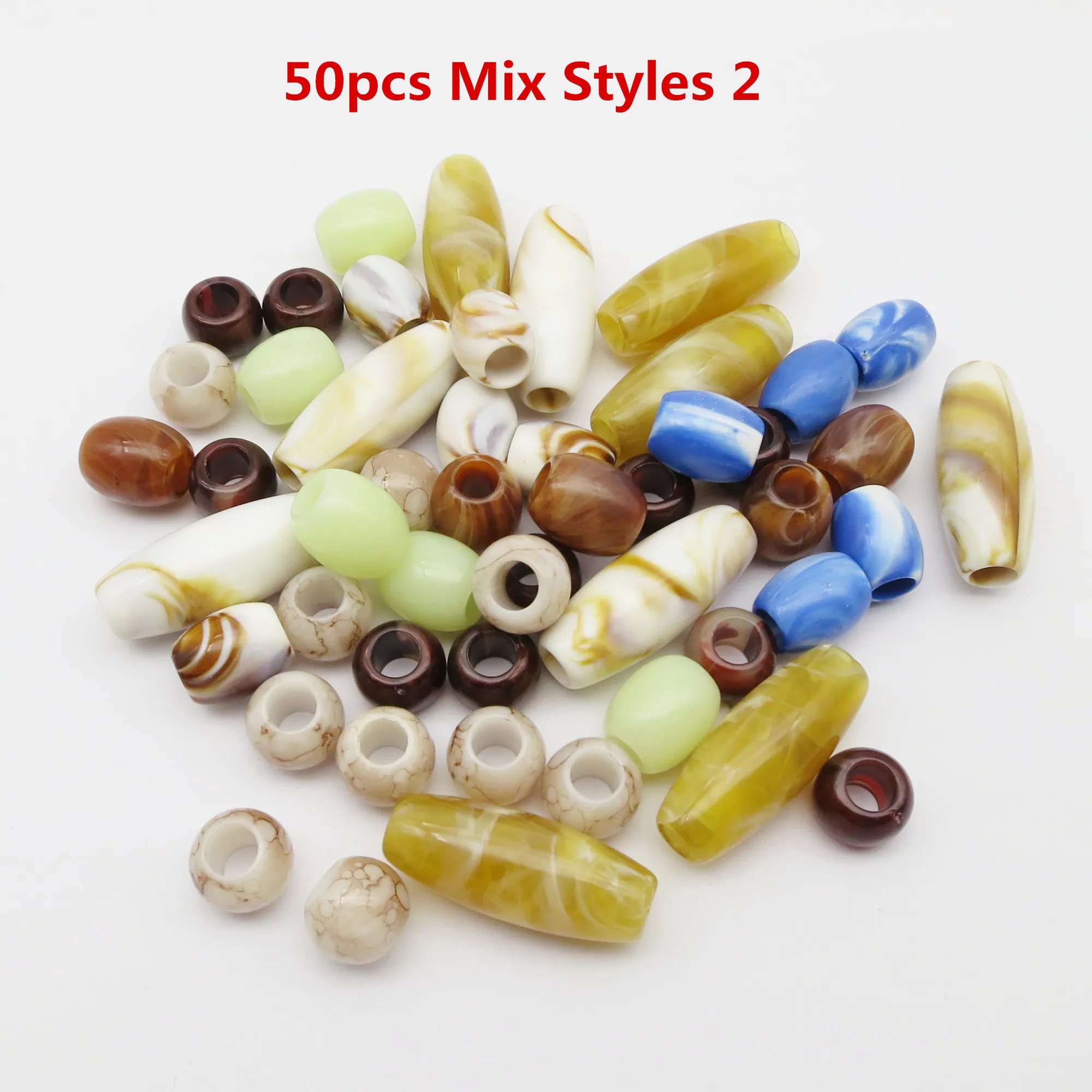 Hair Braid Accessories 50pcs Mix Styles plastic Crochet Hair braid Dreadlock Beads rings tube for kids girls women hair braid accessories ring beads ring beads hair extensions tools