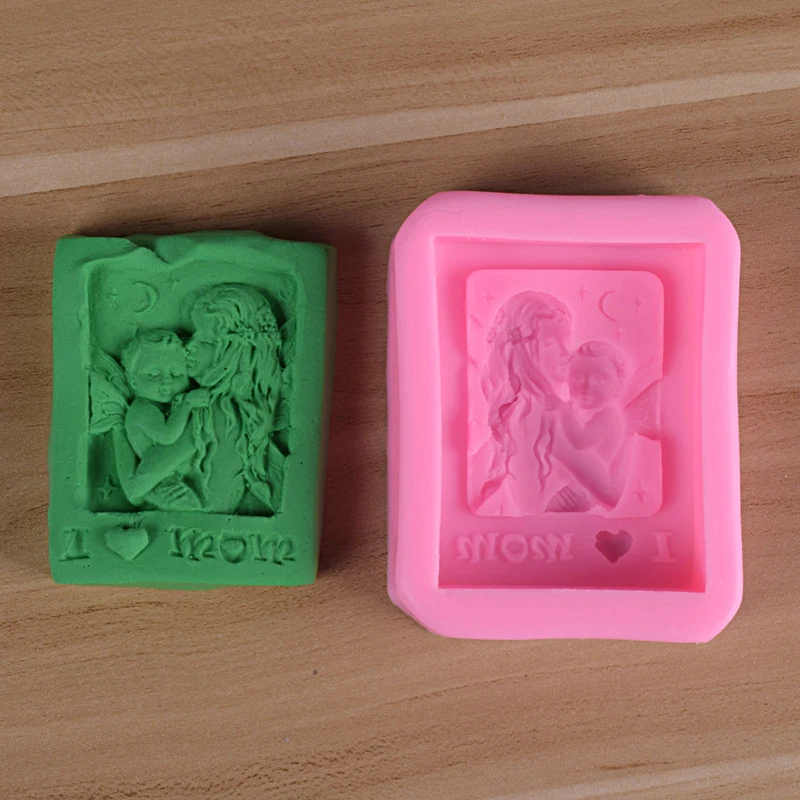 Baby Mother Silicone Soap molds baby soap Love Mom Craft Art Silicone Soap Mold Craft Molds Art Molds DIY Silicone Mold Soap Molds