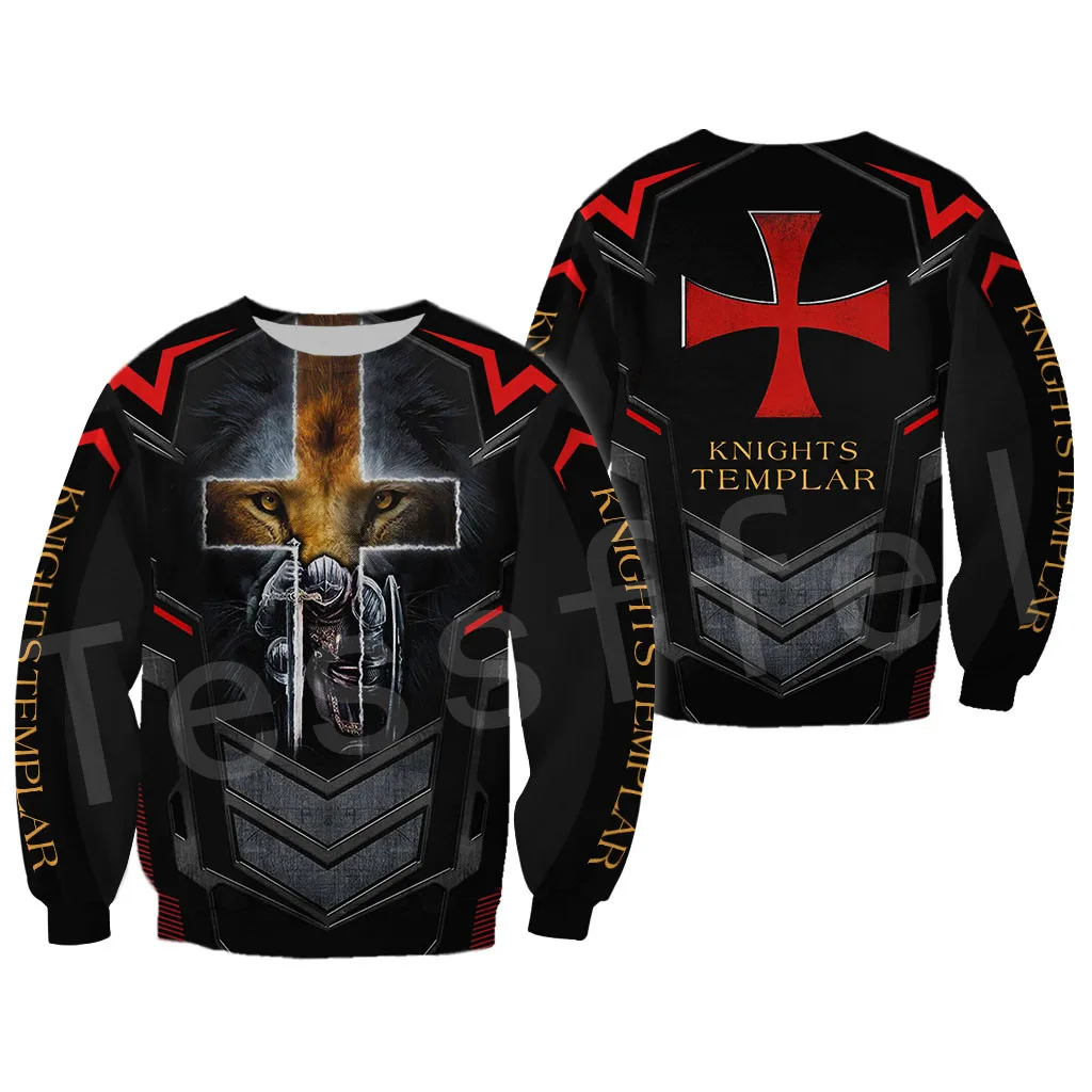Tessffel Knights Templar Armor Pullover Streetwear Harajuku Pullover 3DfullPrint Zipper/Hoodie/Sweatshirt/Jacket/Mens Womens s-8