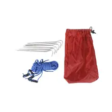 1 комплект удобный портативный Практичный Прочный палаточная витая веревка колышки для палатки набор с сумкой для хранения для Пешие прогулки на открытом воздухе
