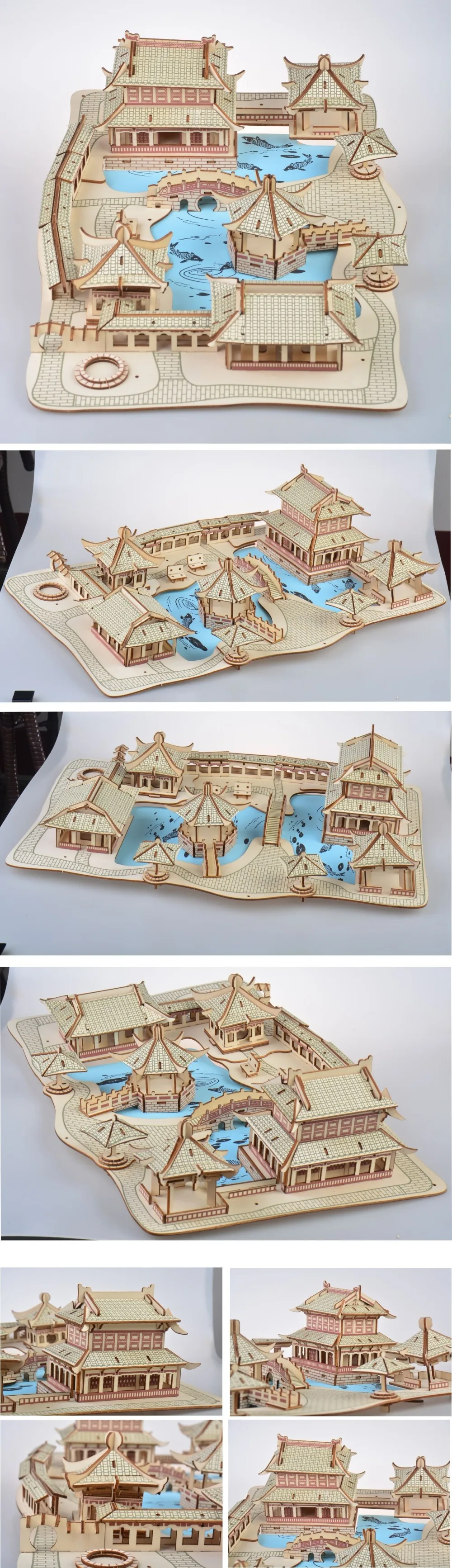 Сады Сучжоу DIY 3D деревянные головоломки по дереву сборочный набор резка деревянные игрушки для Рождественский подарок 3114
