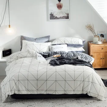 parure de lit à motif géométrique