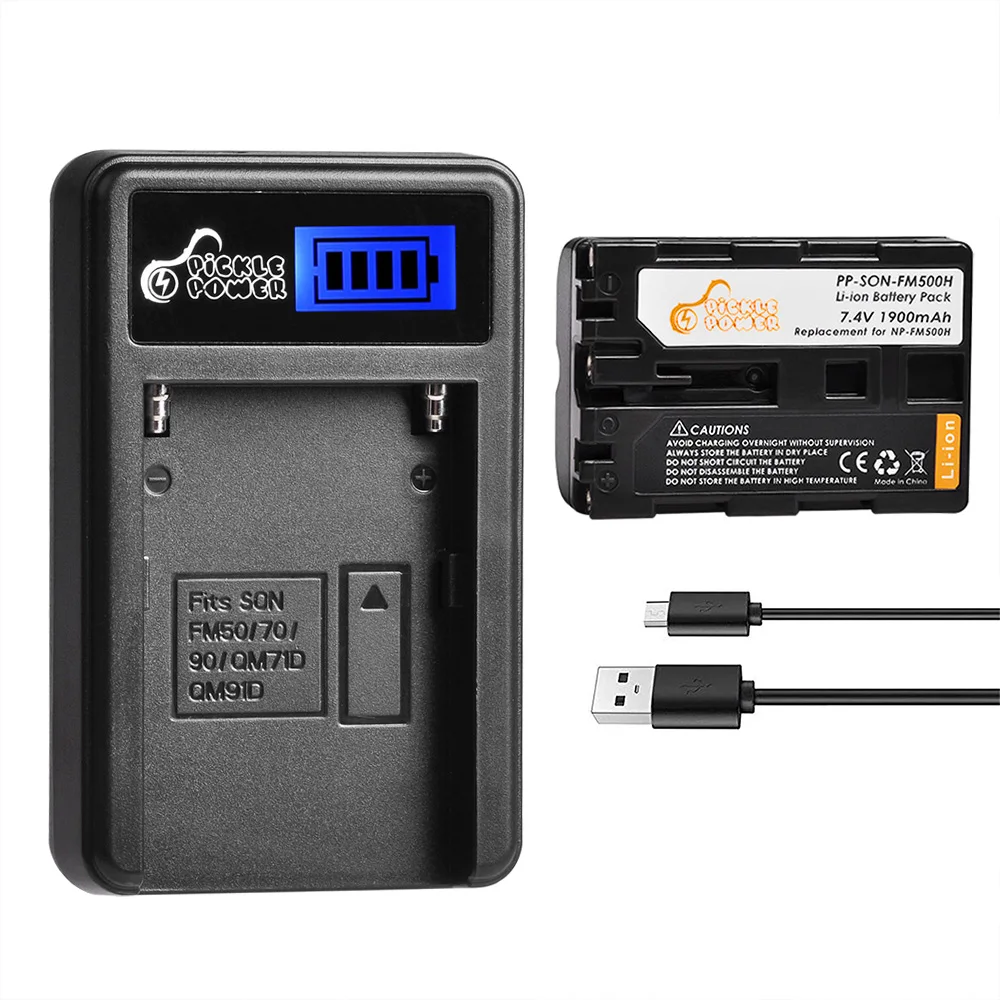 

Аккумулятор 1900 мА · ч NP-FM500H NP FM500H + зарядное устройство USB для Sony A57 A58 A65 A77 A99 A550 A560 A580