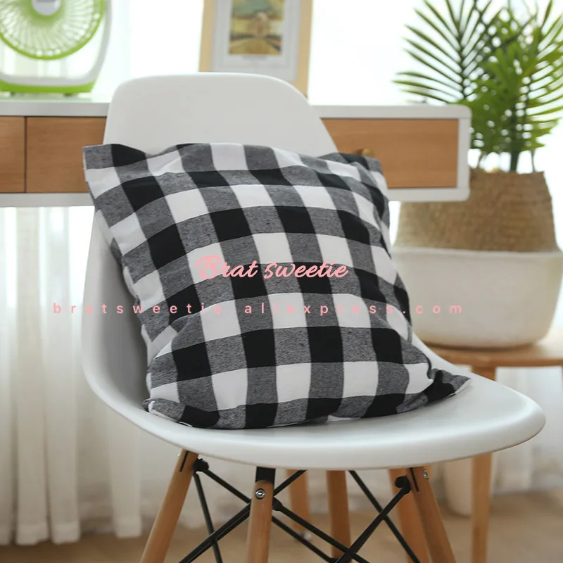 Red and Black Christmas Buffalo Check Plaid Pillow Case Valentines Day Polyester Cushion Covers Pillowcase for Home Decorations