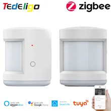 Tuya vida inteligente Sensor de alarma Zigbee Sensor de movimiento humano PIR Detector de Control inalámbrico trabajar con entrada de Google Alexa eco