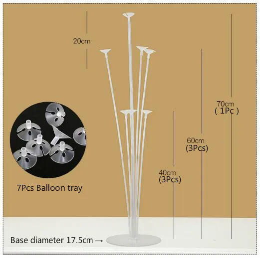 1 комплект пластиковый надувной шар поддержка с 7 трубками воздушные шары колонна-подставка День Рождения украшения свадьбы декор День Святого Валентина ZXH