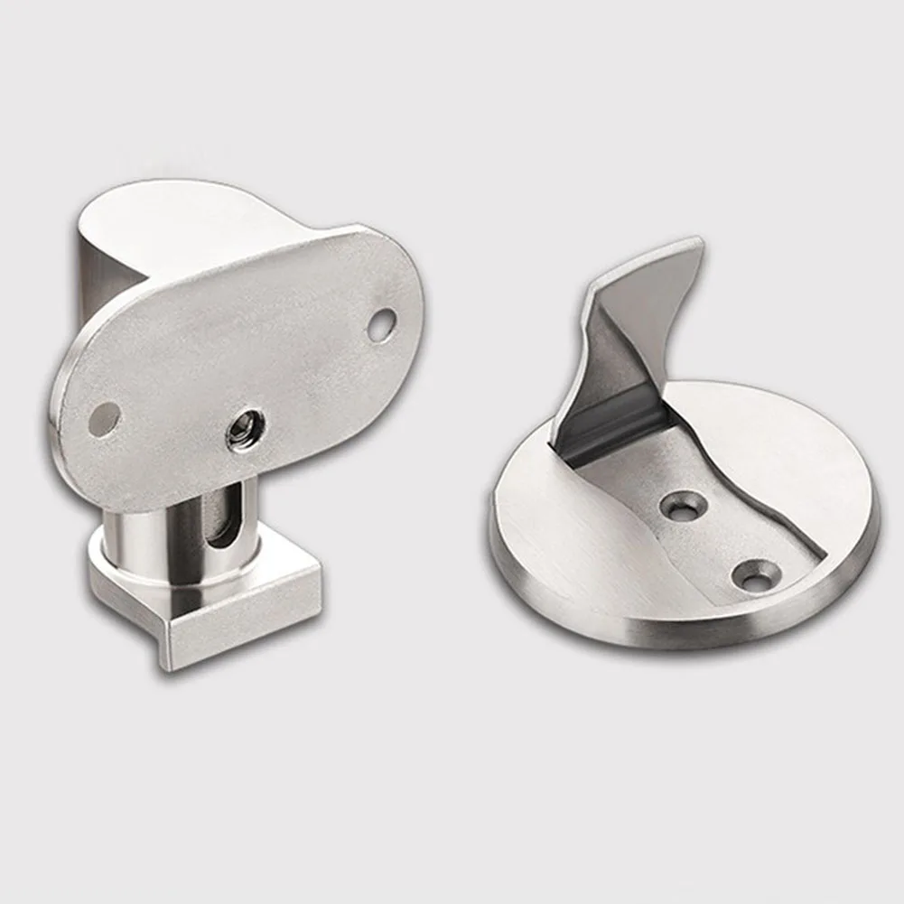 Nailless Inner Security Floor Adhesive Shockproof Anti Collision Door Stop Mute Adjustable Strong Magnetic Knob Stainless Steel