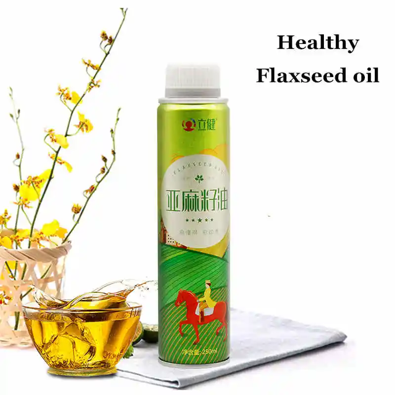 

Cold-pressed fresh linseed oil healthy edible oil rich in linolenic acid 250ml From golden flaxseed natural Child pregnant woman
