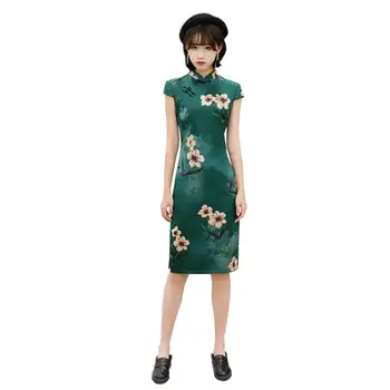 

Shanghai Story Short Sleeve Floral Cheongsam Qipao Chinese Traditional Dress with Lining 5 Style