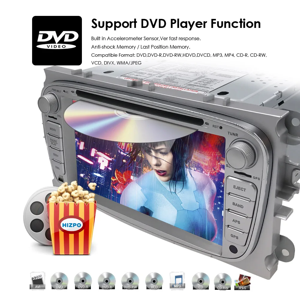 Best 7" Android 9.0 Car DVD Player Radio for Ford Mondeo Focus S-Max C-MAX Galaxy Kuga Transit Connect Quad-Core Bluetooth DAB OBD2 3