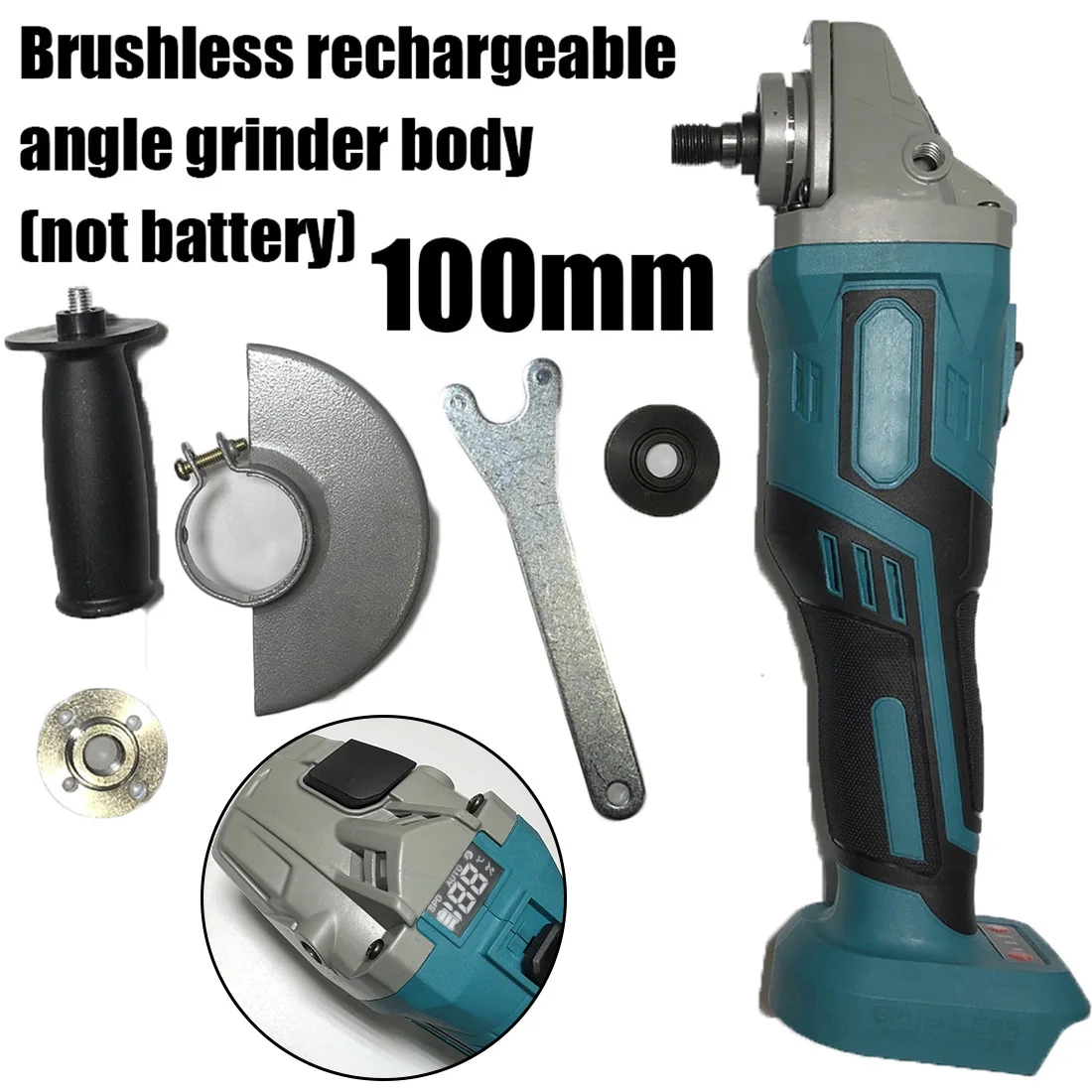 

1380W Angle Grinder Head For MAKITA 18V Cordless Brushless Angle Grinder Polisher Durable Power Tools Fits 100mm Wheels