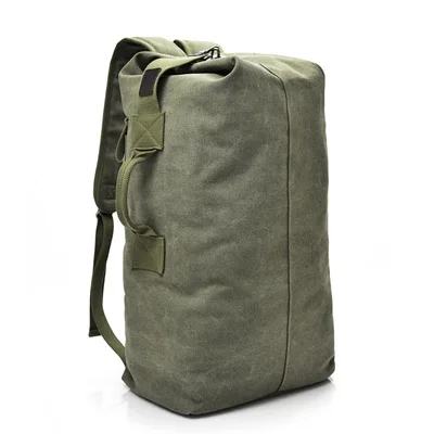 Большой емкости рюкзак мужская дорожная сумка, сумка для альпинизма рюкзак мужской багаж Холст ведро сумки на плечо мужские рюкзаки - Цвет: Old style Green