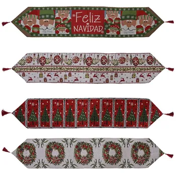 

35x180CM Christmas Table Runner/XMAS Decor/Christmas Element Pattern Tablecloth/Creative European American Style