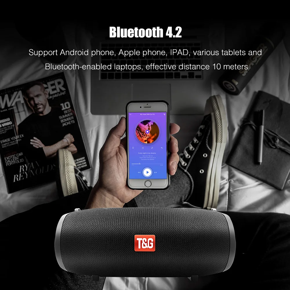 Водонепроницаемый Bluetooth динамик Колонка Беспроводная портативная звуковая коробка бас стерео сабвуфер TF MP3 встроенный микрофон 360 стерео звук Outd