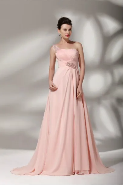 Свадебное платье robe de soiree Новое Сексуальное розовое длинное платье на одно плечо vestidos de festa формальное платье подружки невесты