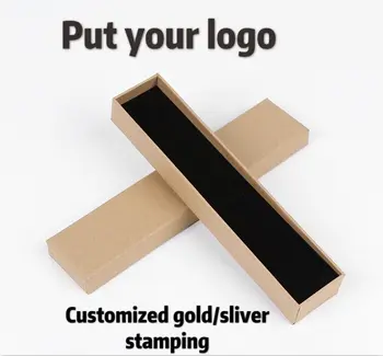 

5pcs paper box Jewelry Gift Box Brown Flower Jewelry Packing Boxes Square Kraft Paper Gift Package 22.5*5*3.3CM