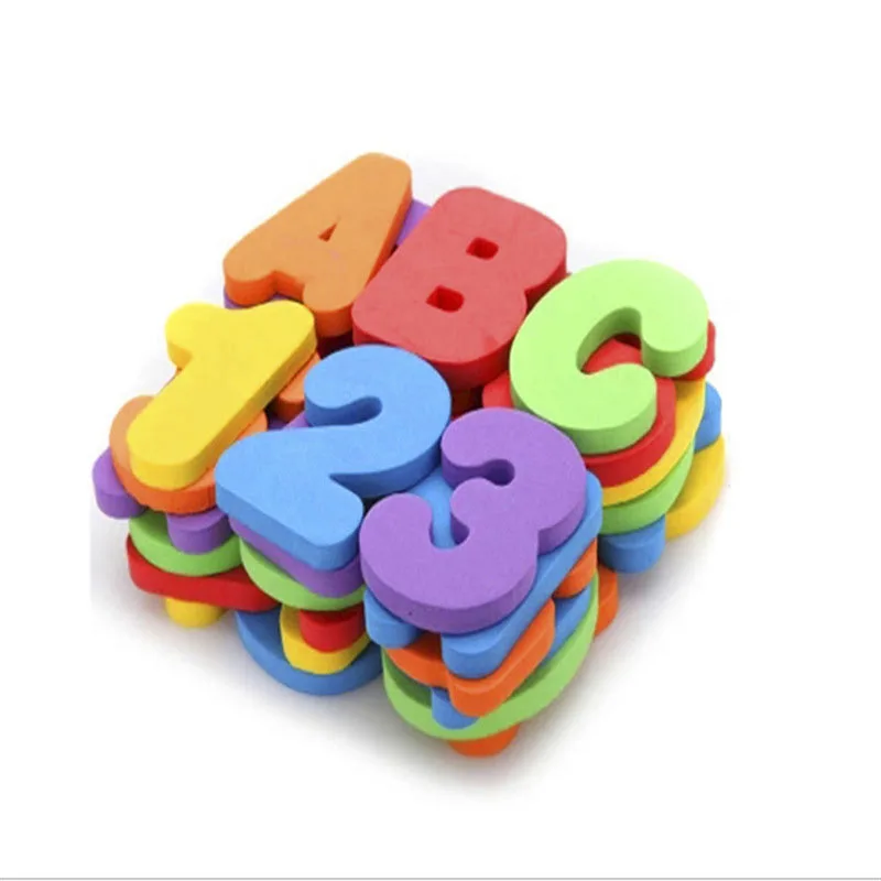 Baby Puzzle Bath Toy EVA Alphanumeric Letter Paste Kindergarten Cognitive Word jigsaw Bathroom Number forKid Early Education Toy 18