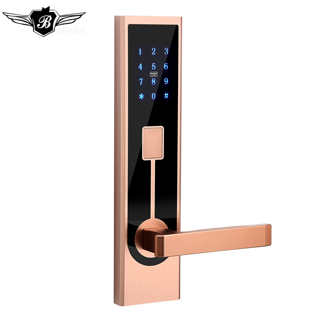 Rose Bronze Цифровой код безопасности Электронная умная сенсорная клавиатура Deadbolt замок из алюминиевого сплава с приложением wifi система для appartment - Цвет: Rose Bronze