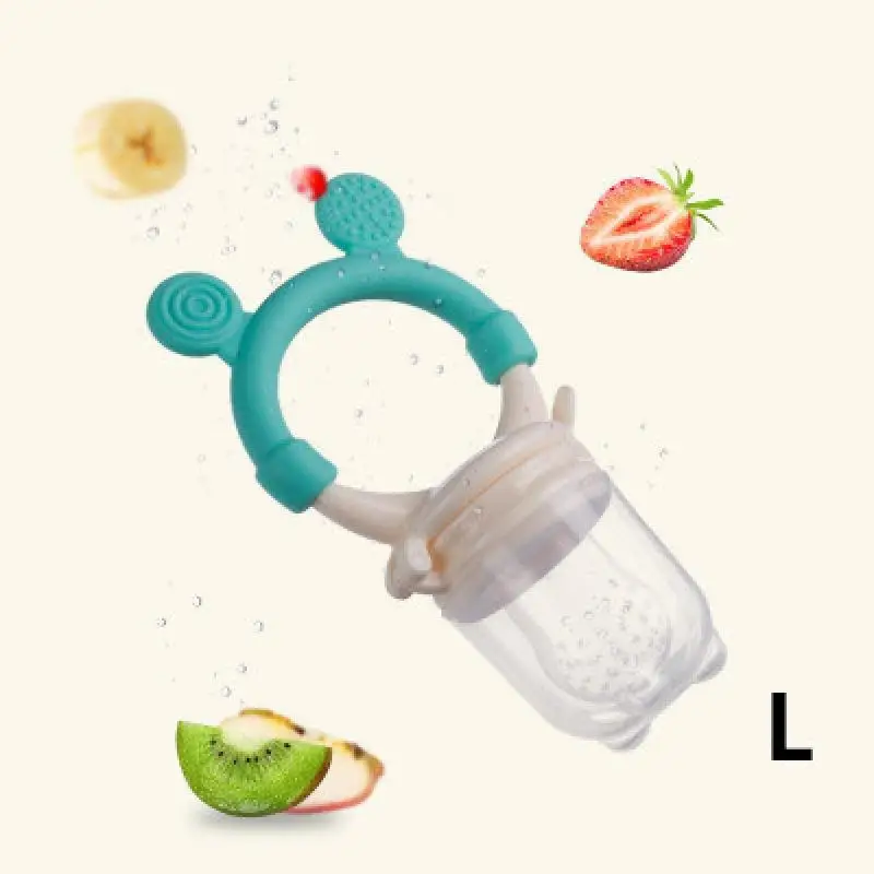 Детская бутылочка для кормления фруктов, овощей, музыкальная добавка для новорожденных, пищевая добавка для укуса, сока, детское Nimbler, соска для фруктов, портативная - Цвет: Lake Blue L